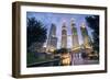 Petronas Twin Towers at night, Kuala Lumpur, Malaysia, Southeast Asia, Asia-Matthew Williams-Ellis-Framed Photographic Print