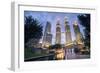 Petronas Twin Towers at night, Kuala Lumpur, Malaysia, Southeast Asia, Asia-Matthew Williams-Ellis-Framed Photographic Print