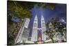 Petronas Twin Towers at night, Kuala Lumpur, Malaysia, Southeast Asia, Asia-Matthew Williams-Ellis-Stretched Canvas