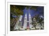 Petronas Twin Towers at night, Kuala Lumpur, Malaysia, Southeast Asia, Asia-Matthew Williams-Ellis-Framed Photographic Print