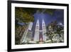 Petronas Twin Towers at night, Kuala Lumpur, Malaysia, Southeast Asia, Asia-Matthew Williams-Ellis-Framed Photographic Print