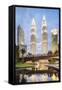 Petronas Twin Towers at night, Kuala Lumpur, Malaysia, Southeast Asia, Asia-Matthew Williams-Ellis-Framed Stretched Canvas