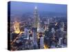 Petronas Twin Towers from Kl Tower, Kuala Lumpur, Malaysia-Demetrio Carrasco-Stretched Canvas