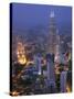 Petronas Twin Towers from Kl Tower, Kuala Lumpur, Malaysia-Demetrio Carrasco-Stretched Canvas