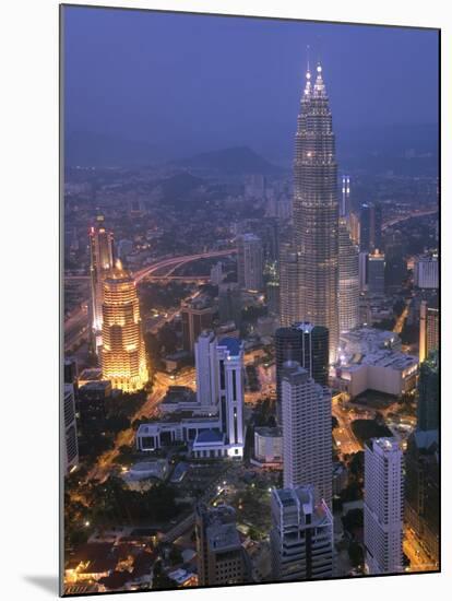 Petronas Twin Towers from Kl Tower, Kuala Lumpur, Malaysia-Demetrio Carrasco-Mounted Photographic Print