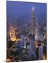 Petronas Twin Towers from Kl Tower, Kuala Lumpur, Malaysia-Demetrio Carrasco-Mounted Photographic Print