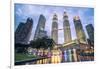 Petronas Twin Towers light display at night, Kuala Lumpur, Malaysia, Southeast Asia, Asia-Matthew Williams-Ellis-Framed Photographic Print