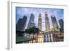 Petronas Twin Towers light display at night, Kuala Lumpur, Malaysia, Southeast Asia, Asia-Matthew Williams-Ellis-Framed Photographic Print