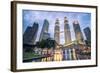 Petronas Twin Towers light display at night, Kuala Lumpur, Malaysia, Southeast Asia, Asia-Matthew Williams-Ellis-Framed Photographic Print