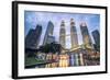 Petronas Twin Towers light display at night, Kuala Lumpur, Malaysia, Southeast Asia, Asia-Matthew Williams-Ellis-Framed Photographic Print