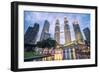 Petronas Twin Towers light display at night, Kuala Lumpur, Malaysia, Southeast Asia, Asia-Matthew Williams-Ellis-Framed Photographic Print