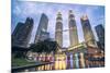 Petronas Twin Towers light display at night, Kuala Lumpur, Malaysia, Southeast Asia, Asia-Matthew Williams-Ellis-Mounted Photographic Print