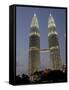 Petronas Twin Towers, One of Tallest Buildings in World, at Twilight, Kuala Lumpur, Malaysia-Richard Nebesky-Framed Stretched Canvas