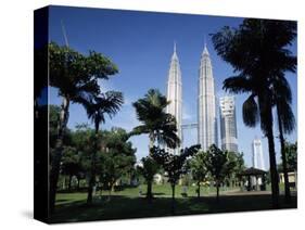 Petronas Twin Towers Seen from Public Park, Kuala Lumpur, Malaysia, Southeast Asia-Charcrit Boonsom-Stretched Canvas