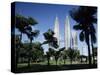 Petronas Twin Towers Seen from Public Park, Kuala Lumpur, Malaysia, Southeast Asia-Charcrit Boonsom-Stretched Canvas