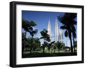 Petronas Twin Towers Seen from Public Park, Kuala Lumpur, Malaysia, Southeast Asia-Charcrit Boonsom-Framed Photographic Print