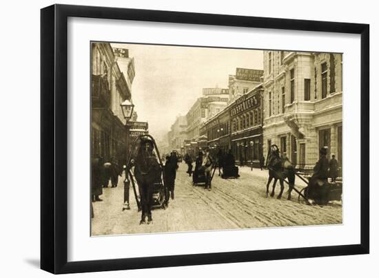 Petrovka Street in Winter, Moscow, Russia, 1912-null-Framed Giclee Print