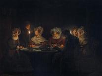 A Biedermeier 'Tischgesellschaft' (Table Society) Playing a Parlour Game by Candlelight, 1829-Petrus van Schendel-Giclee Print