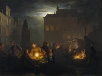 Night Market in Antwerp-Petrus van Schendel-Giclee Print