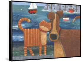 Pets by the Sea-Peter Adderley-Framed Stretched Canvas