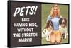 Pets Like Having Kids Without The Stretch Marks Funny Poster-Ephemera-Framed Poster