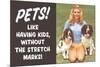 Pets Like Having Kids Without The Stretch Marks Funny Poster-Ephemera-Mounted Poster