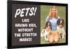 Pets Like Having Kids Without The Stretch Marks Funny Poster-Ephemera-Framed Poster