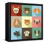 Pets Vector Icons - Cats and Dogs Elements-Marish-Framed Stretched Canvas