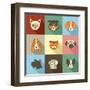 Pets Vector Icons - Cats and Dogs Elements-Marish-Framed Art Print