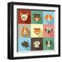 Pets Vector Icons - Cats and Dogs Elements-Marish-Framed Art Print