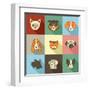 Pets Vector Icons - Cats and Dogs Elements-Marish-Framed Art Print