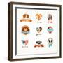 Pets Vector Icons - Cats and Dogs-Marish-Framed Art Print