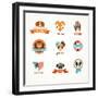 Pets Vector Icons - Cats and Dogs-Marish-Framed Art Print