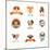 Pets Vector Icons - Cats and Dogs-Marish-Mounted Art Print