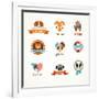 Pets Vector Icons - Cats and Dogs-Marish-Framed Art Print