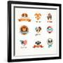 Pets Vector Icons - Cats and Dogs-Marish-Framed Art Print