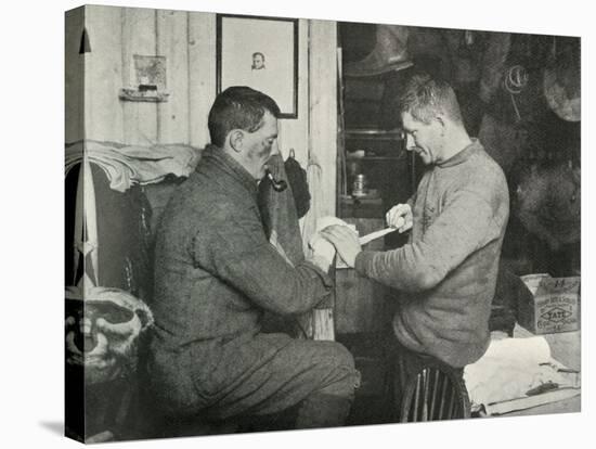 'Petty Officer Evans Binding Up Dr. Atkinson's Hand', 5 July 1911, (1913)-Herbert Ponting-Stretched Canvas