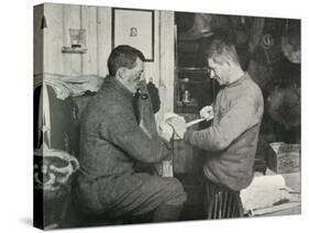 'Petty Officer Evans Binding Up Dr. Atkinson's Hand', 5 July 1911, (1913)-Herbert Ponting-Stretched Canvas