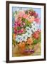 Petunias, Geraniums and Fuchsias-Joan Thewsey-Framed Giclee Print