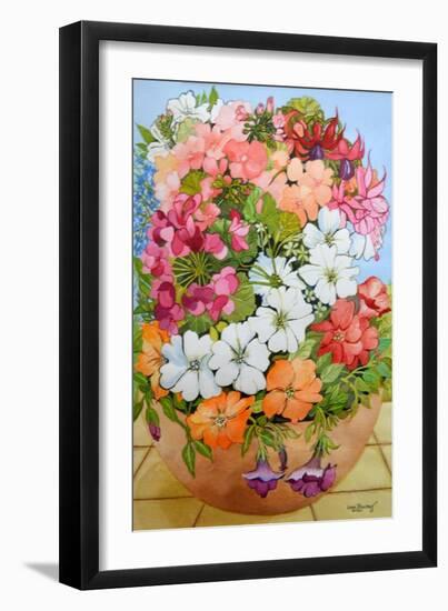 Petunias, Geraniums and Fuchsias-Joan Thewsey-Framed Giclee Print