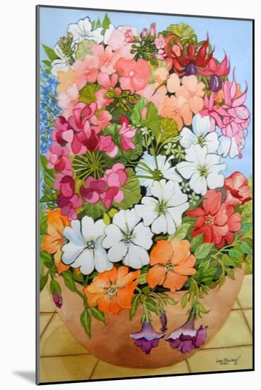 Petunias, Geraniums and Fuchsias-Joan Thewsey-Mounted Giclee Print