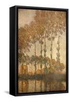 Peupliers au bord de l'Epte, effet de soleil couchant-Claude Monet-Framed Stretched Canvas