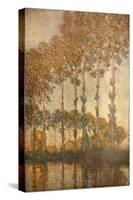 Peupliers au bord de l'Epte, effet de soleil couchant-Claude Monet-Stretched Canvas