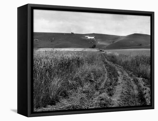 Pewsey White Horse-Fred Musto-Framed Stretched Canvas