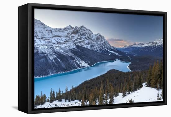 Peyto Lake at Sunset, Banff National Park, Rocky Mountains, Alberta, Canada-Miles Ertman-Framed Stretched Canvas