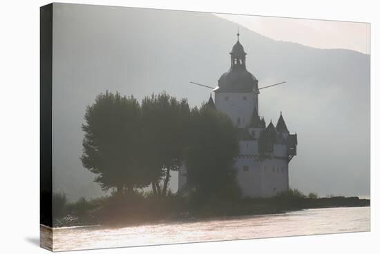 Pfalzgrafenstein Castle on an Island in the Rhine River Near Kaub, Autumnal Morning Light-Uwe Steffens-Stretched Canvas