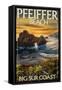 Pfeiffer Beach, California-Lantern Press-Framed Stretched Canvas