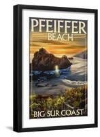 Pfeiffer Beach, California-Lantern Press-Framed Art Print