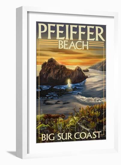 Pfeiffer Beach, California-Lantern Press-Framed Art Print