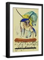 Pferd, 1913. Auf Postkarte an Else Lasker-Schueler-Franz Marc-Framed Giclee Print